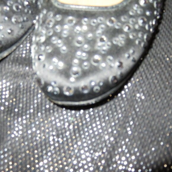 VALENTINO GARAVANI Black Rhinestone Embellished Ballet Flats driving loafers - Picture 2 of 14